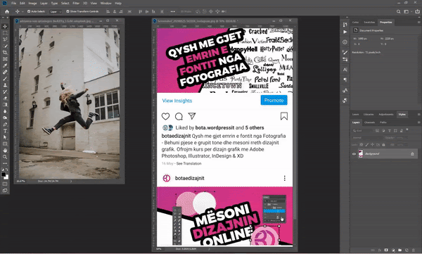 Qysh me dizajnu 3D post për Instagram me Adobe Photoshop