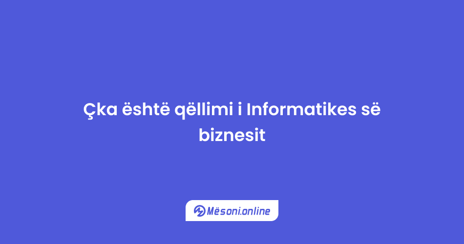 Çka është qëllimi i Informatikes së biznesit