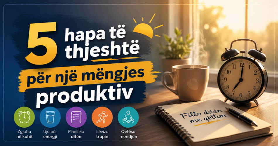 5 hapa të thjeshtë për një mëngjes produktiv