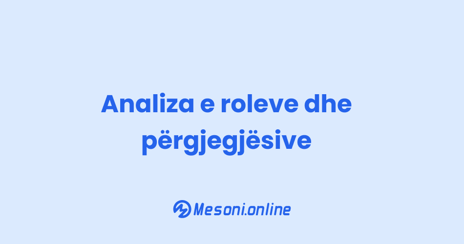 Analiza e roleve dhe përgjegjësive
