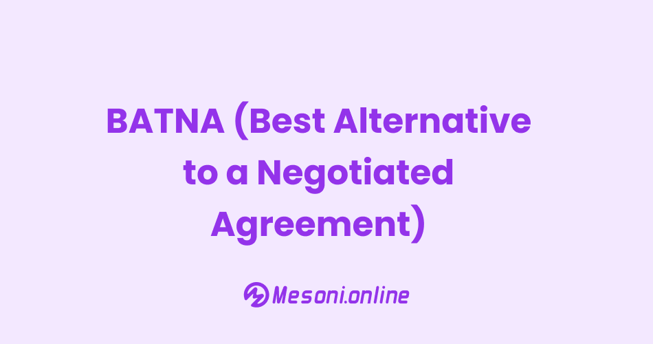 BATNA (Best Alternative to a Negotiated Agreement)