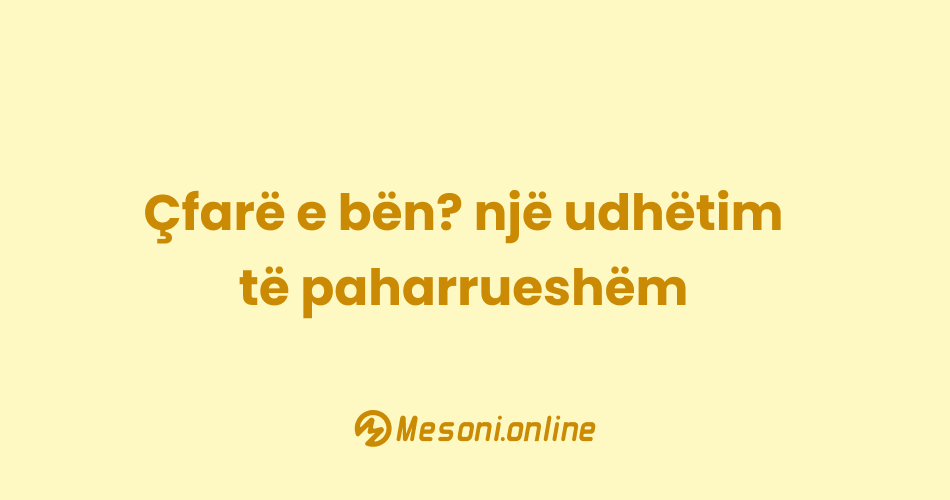 Çfarë e bën? një udhëtim të paharrueshëm