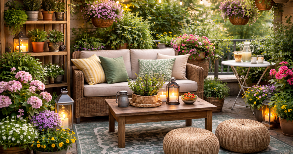 Ide kreative për dekorimin e oborrit apo ballkonit