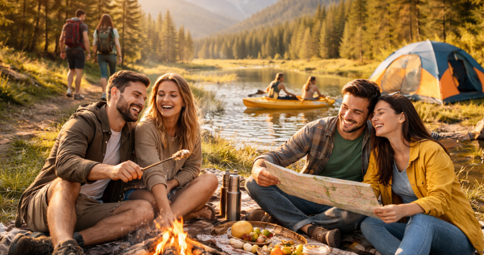 Paraqite nje imazhe ne forme horizontale, mos perfshije ndonje tekst, imazhi te duket real, ka me u postu ne cover ne blog. Tema: Ide për aktivitete në natyrë