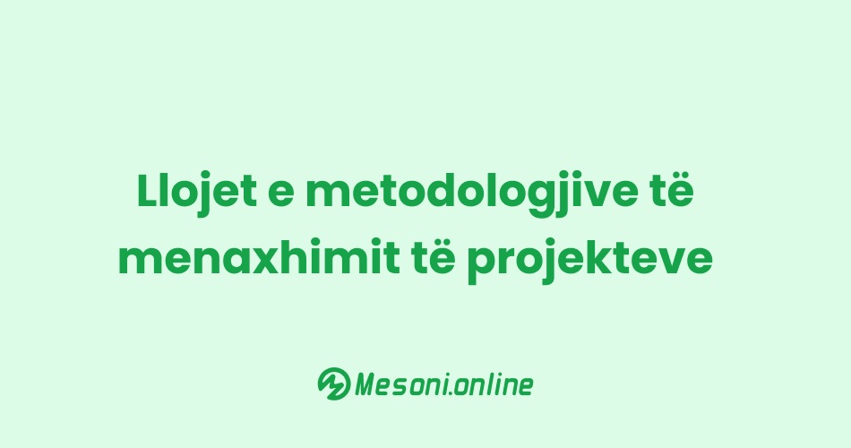 Llojet e metodologjive të menaxhimit të projekteve