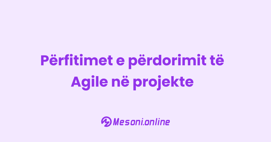 Përfitimet e përdorimit të Agile në projekte