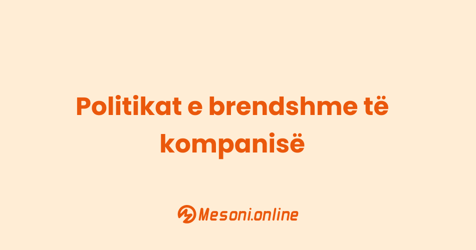 Politikat e brendshme të kompanisë