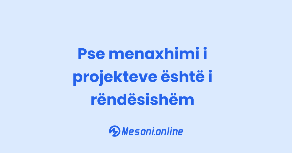 Pse menaxhimi i projekteve është i rëndësishëm