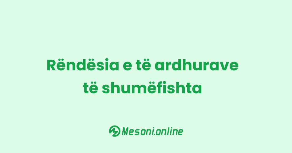 Rëndësia e të ardhurave të shumëfishta