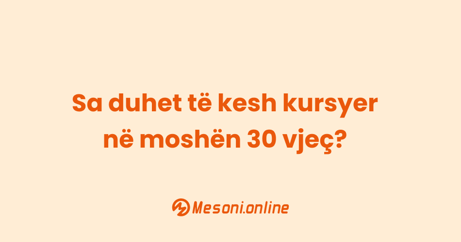 Sa duhet të kesh kursyer në moshën 30 vjeç?