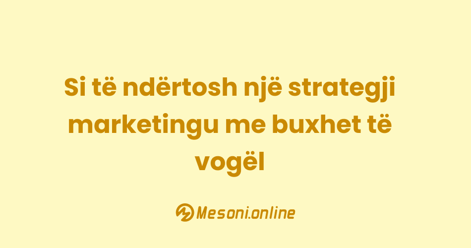 Si të ndërtosh një strategji marketingu me buxhet të vogël