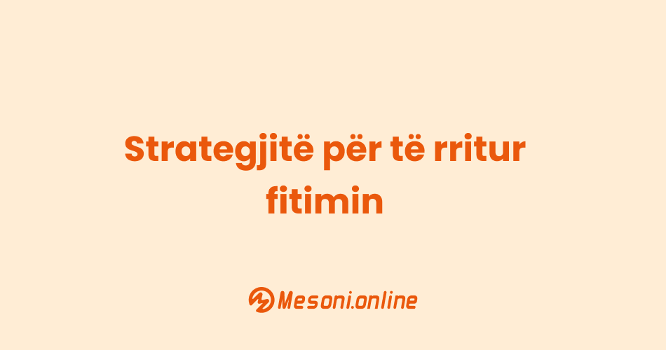 Strategjitë për të rritur fitimin