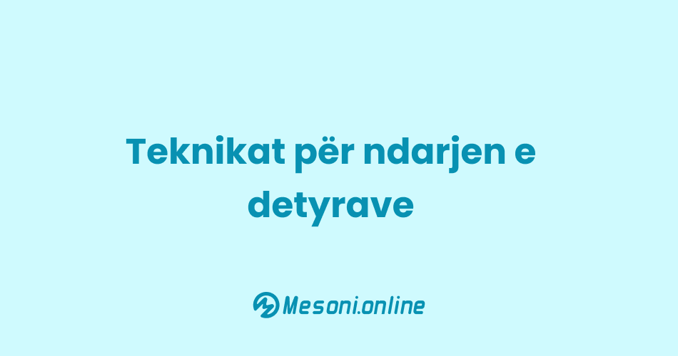 Teknikat për ndarjen e detyrave