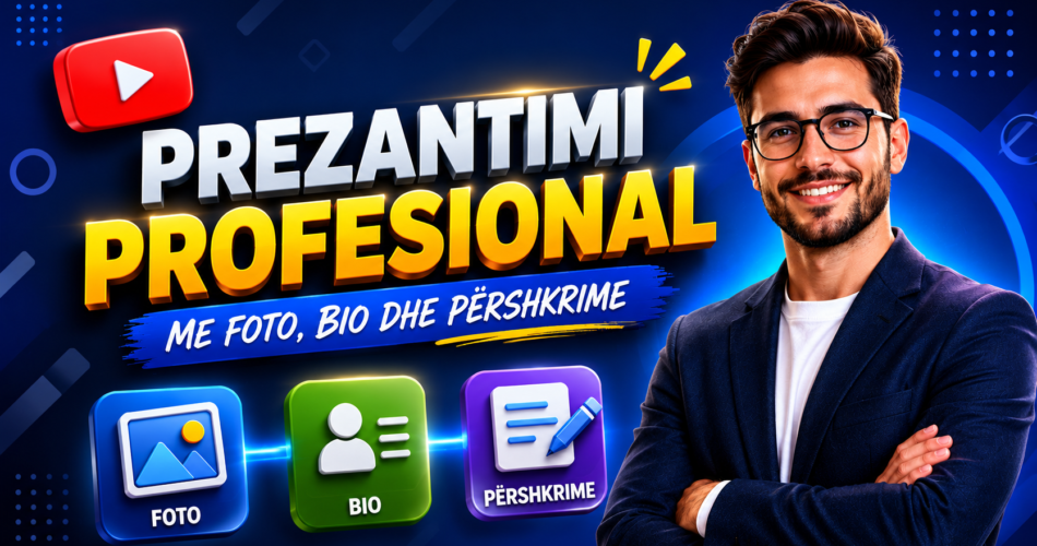 Prezantimi profesional me foto, bio dhe përshkrime