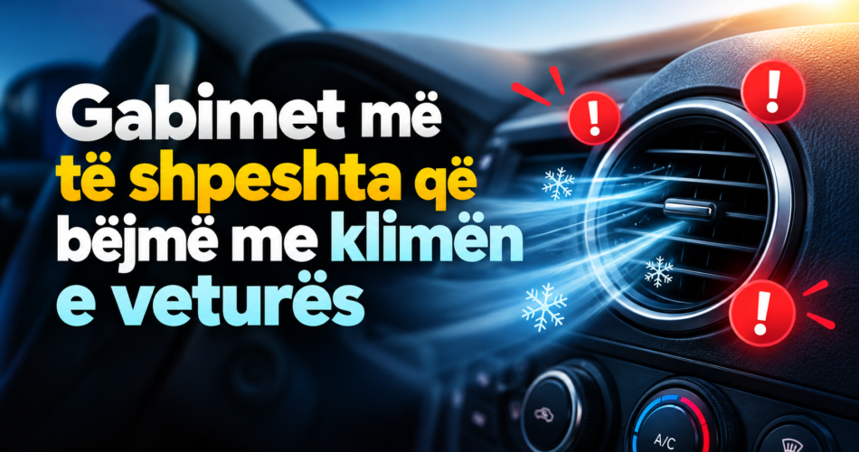 Gabimet më të shpeshta që bëjmë me klimën e veturës